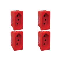 Kit C/4 - Modulo Pial Pop Vermelho 1 Tomada 20A Lg03020Vm