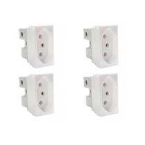 Kit C/4 - Modulo Steck Linha Stella 1 Tomada 10A. Branco ...