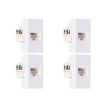Kit C/4 - Modulo Steck Linha Stella Tomada Rj45 - Branco ...