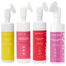 Kit c/ 4 Mousse de Limpeza Sabonete Facial Lady Beauty