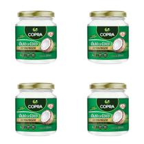 Kit c/4 Óleos de Coco Extravirgem Copra Vidro 200ml cada