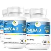 KIT C/4 Ômega 3 EPA DHA 120 Cáps SoftGel 1000mg - Fits Life