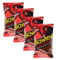 Kit c/ 4 Pacotes Preservativo Blowtex Morango e Chocolate c/ 3 Un Cada