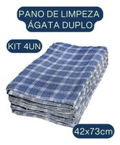 Kit C/ 4 Panos De Chão Xadrez Grande 100% Algodão 42x73cm Kit C/ 4 Panos De Chão Xadrez Grande 100% Algodão 42x73cm
