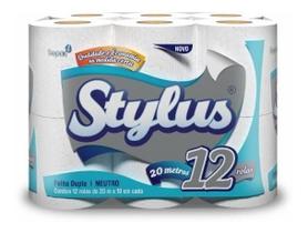 Kit c/ 4 Papel Higienico Folha Dupla Stylus C/12 Un. 20m