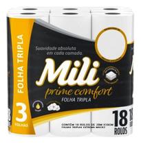 Kit c/ 4 Papel Higienico Folha Tripla Prime Confort Mili