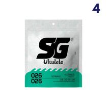 Kit c/ 4 pctes cordas nylon cristal 026 p/ukulele soprano sg 10981