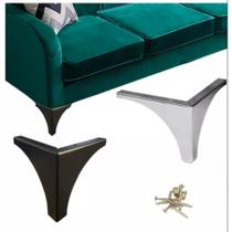 Kit C/4 Pés Curve De Alumínio 12cm P/ Sofá, Poltrona Pronta Entrega