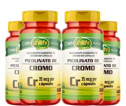 KIT C/4 Picolinato De Cromo 500mg 60 Vegan Caps - Unilife