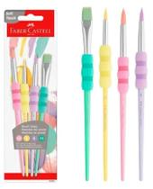 Kit c/ 4 Pincel Escolar Soft Touch Tons Pastel Faber Castell Kit c/ 4 Pincel Escolar Soft Touch Tons Pastel Faber Castell