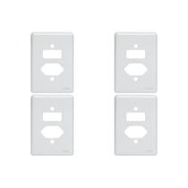 Kit C/4 - Placa Perlex Branca 4X2 (1 Saida+1Tomada) 23Pl2It Kit C/4 - Placa Perlex Branca 4X2 (1 Saida+1Tomada) 23Pl2It