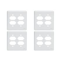 Kit C/4 - Placa Perlex Branca 4X4 (4 Tomadas) 23Pl22T 23P...