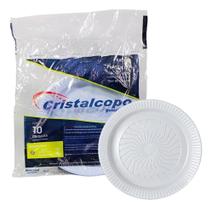 Kit c/ 4 Prato Plastico De15cm Descartavel Cristalcopo C/