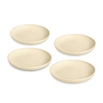 Kit c/ 4 Pratos de Sobremesa de Fibra de Bambu BPA Free, sustentável e resistente Kit c/ 4 Pratos de Sobremesa de Fibra de Bambu BPA Free, sustentável e resistente