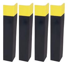 Kit C/4 Protetor De Quina 60x10cm Eva Preto E Amarelo Fixtil