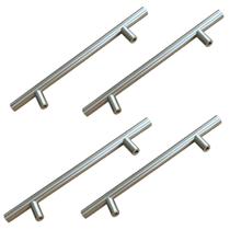 Kit c/4 Puxadores para móveis e gavetas 20 cm Estilo Minimalista Aço Inoxidável Acabamento Prata Kit c/4 Puxadores para móveis e gavetas 20 cm Estilo Minimalista Aço Inoxidável Acabamento Prata