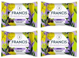 Kit c/4 Sabonete Francis Brasil 80g Amora/Roxo
