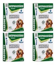 Kit C/4 Sabonetes Antippulgas E Carrapatos Dugs 80g - World