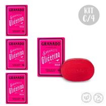 Kit c/ 4 Sabonetes em Barra Glicerina Rosa Antioxidante Granado 90g Kit c/ 4 Sabonetes em Barra Glicerina Rosa Antioxidante Granado 90g