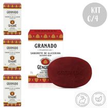 Kit c/4 Sabonetes em Barra Vegetal Glicerina Gengibre 90g Granado