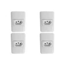 Kit C/4 - Sistema Perlex Branca (1 Tomada 10A) 3011Br