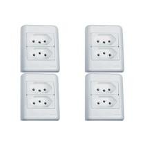 Kit C/4 - Sistema Perlex Branca (2 Tomadas 10/20A) 3011/15Br