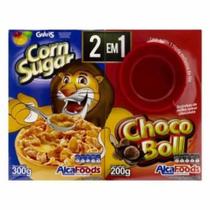 Kit c/ 4 Sucrilhos Alca Foods Corn Sugar 300g + Choco Ball