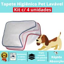 Kit c/ 4 Tapete higiênico pet lavável tripla camada camada