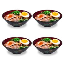 Kit C/4 Tigelas Japonesa para Lámen Detalhe Folhas