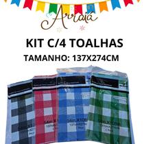 Kit c/4 Toalha Plástica Xadrez Festa Junina 137x274 colorida Kit c/4 Toalha Plástica Xadrez Festa Junina 137x274 colorida