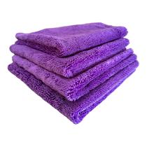 Kit C/4 Toalhas Secagem Carro Microfibra Zacs 40x40cm 350GSM