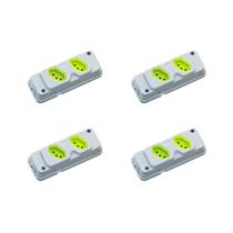 Kit C/4 - Tomada Barra Fiolux 2P+T. 20A. Dupla Cinza/Verde Kit C/4 - Tomada Barra Fiolux 2P+T. 20A. Dupla Cinza/Verde