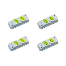 Kit C/4 - Tomada Barra Fiolux 2P+T. 20A. Dupla Cinza/Verde Kit C/4 - Tomada Barra Fiolux 2P+T. 20A. Dupla Cinza/Verde