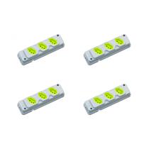 Kit C/4 - Tomada Barra Fiolux 2P+T. 20A. Tripla Cinza/Verde Kit C/4 - Tomada Barra Fiolux 2P+T. 20A. Tripla Cinza/Verde