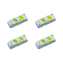 Kit C/4 - Tomada Barra Fiolux Dupla 2P+T20A Cinza