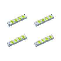 Kit C/4 - Tomada Barra Fiolux Quadrupla 2Polos+T20A Cinza