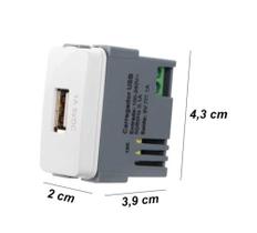 Kit c/ 4 tomada carregador usb - cor branco - linha sleek Kit c/ 4 tomada carregador usb - cor branco - linha sleek