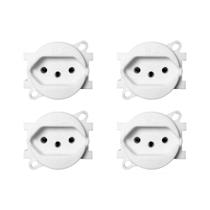 Kit C/4 - Tomada Piso Perlex 2 Polos +Terra 10A Branca 57...