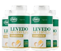 KIT C/4 Un. Levedo De Cerveja Complexo B 450mg 200 Comp - Unilife