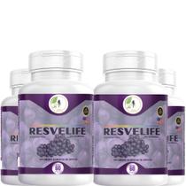 KIT C/4 Un. Semente de Uva Resveratrol ResveLife 60 Cáps Fits Life