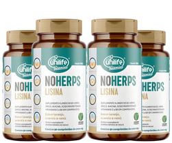 KIT C/4 Un. Suplemento Noherps Lisina 90 Comp + Vit C B3 B5 B6 - Unilife KIT C/4 Un. Suplemento Noherps Lisina 90 Comp + Vit C B3 B5 B6 - Unilife