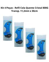 Kit c/4 unid. Bastão Cola Quente Cristal 11,2mmX30cm - 800g Kit c/4 unid. Bastão Cola Quente Cristal 11,2mmX30cm - 800g