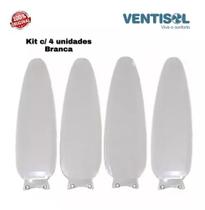 Kit C/ 4 Unid Hélice Pá Ventilador Ventisol Wind Branca Original Kit C/ 4 Unid Hélice Pá Ventilador Ventisol Wind Branca Original