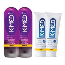 Kit c/ 4 unidades - 2 unidades K-med 100g Gel Lubrificane Íntimo + 2 unidades K-med 2 em 1 Roxo 200ml