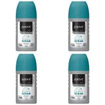 Kit c/4 Unidades de Desodorante Above Rollon Elements Ocean Men 50ml