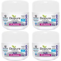 Kit c/4 Unidades de Desodorante Creme Ekopure 55g Soft