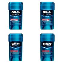 Kit c/4 Unidades de Desodorante Gel Clinical Pressure Defense Gillette 45g