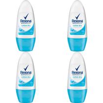Kit c/4 Unidades de Desodorante Rexona Rollon Antitrans Cotton 50ml
