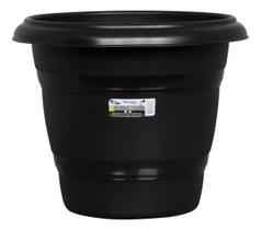 Kit c/ 4 Vaso Redondo Bella Fiore Em Plastico Preto No28 -