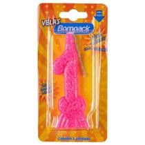 Kit c/ 4 Vela Supernumeros Bompack N1 Rosa Un - Embrast
